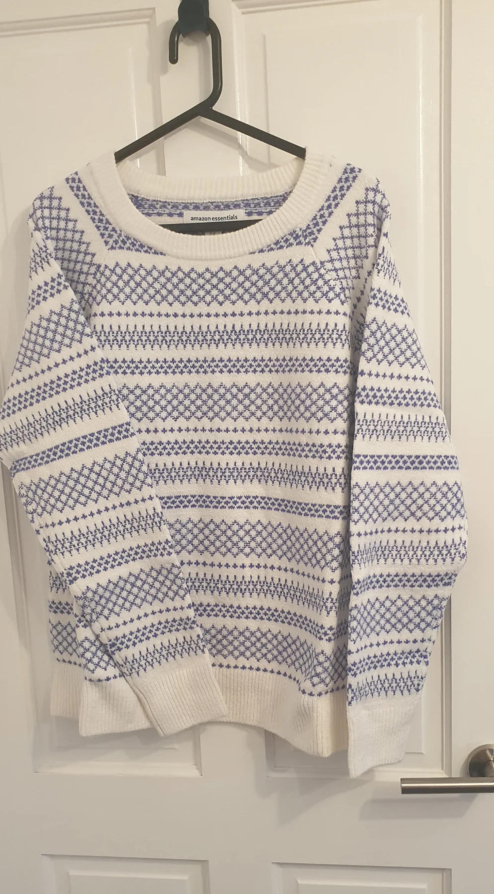 White blue knitted jumper size 2XL UK 24 to 26