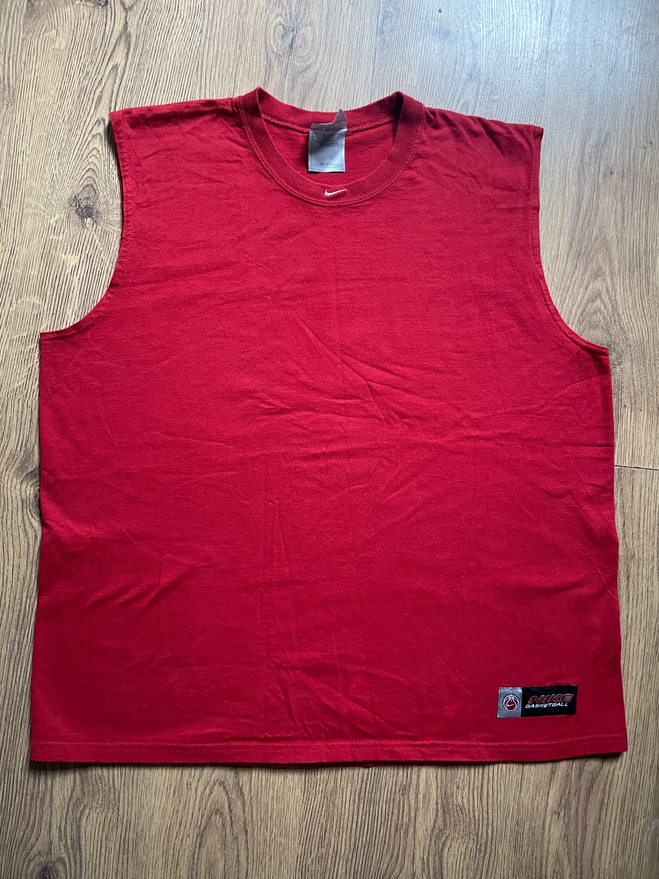 Vintage 2000s Y2K Nike Basketball Center Swoosh vest Tank Top XL Red USA Made