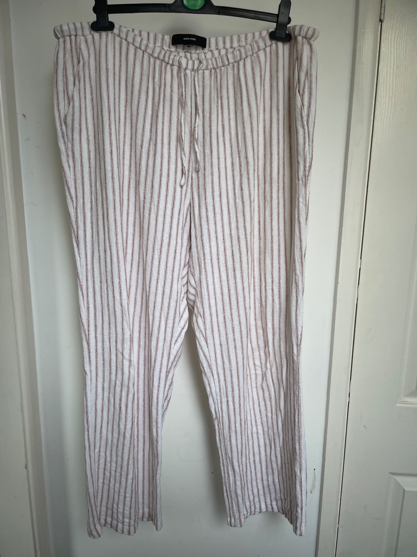 Vero Moda summer  Striped Linen Blend Pull-On Pants – Size XXL / 32 16
