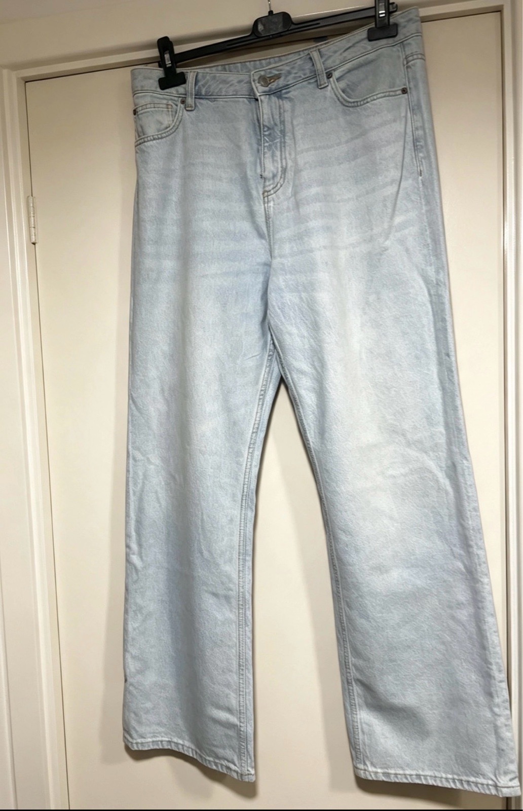 Primark Denim Co Wide‑Leg Jeans • UK 14 • Light Pale‑Blue Wash