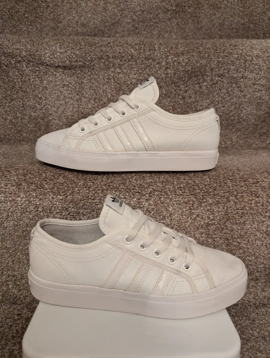 Adidas Nizza White Trainers Size 5 Very Good Condition