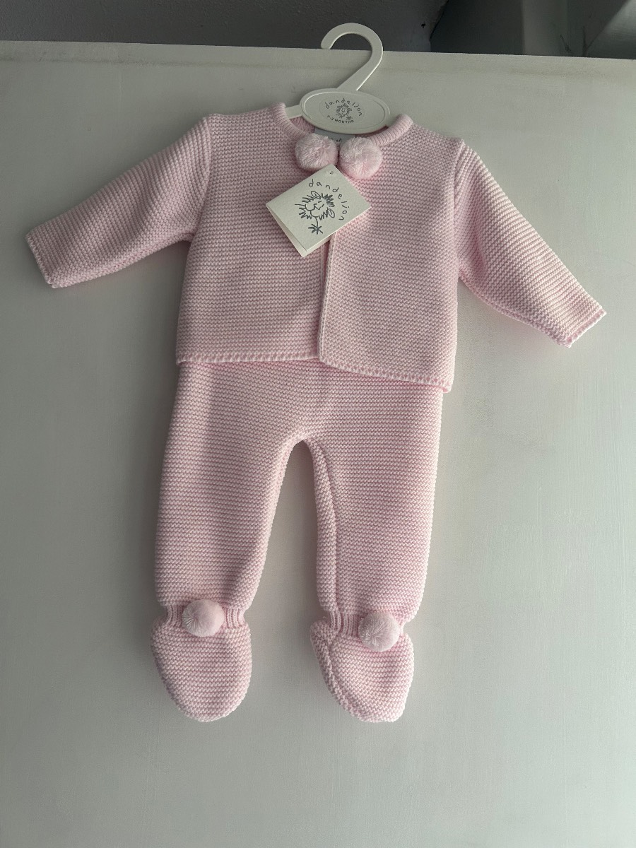Dandelion Baby Pink Knitted 2 Piece Set – 0-3 Months