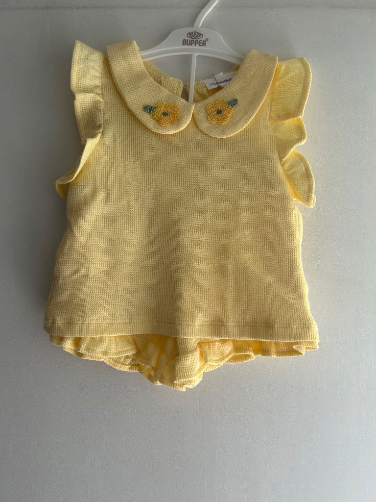 Baby Girl Floral Collar Summer Tshirt And Shorts. 9-12 Months. New