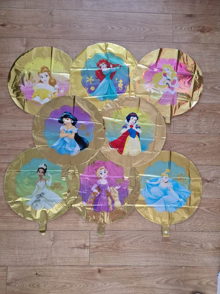Disney princess foil birthday balloons. Party supplies and decorations