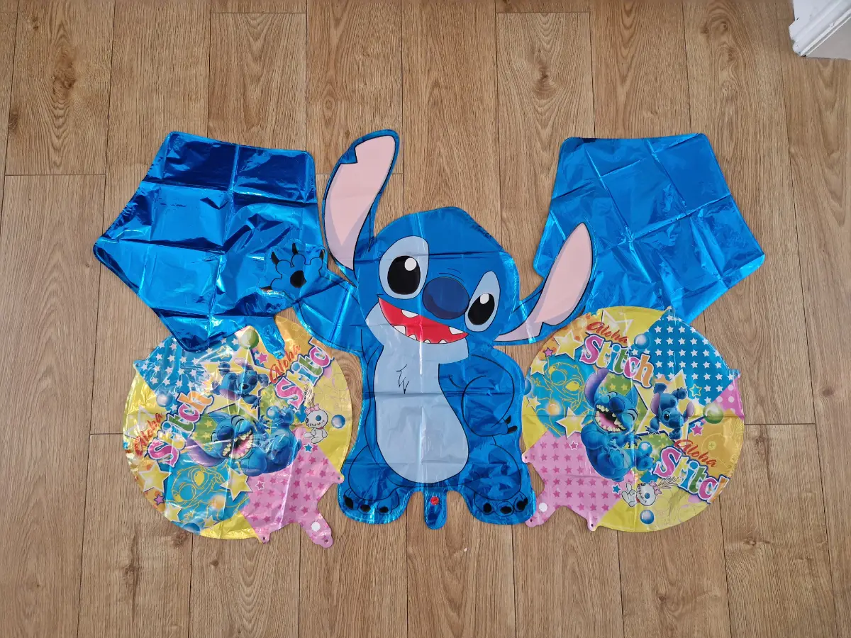 Disney Stitch foil birthday party balloons. Party decorations and supplies