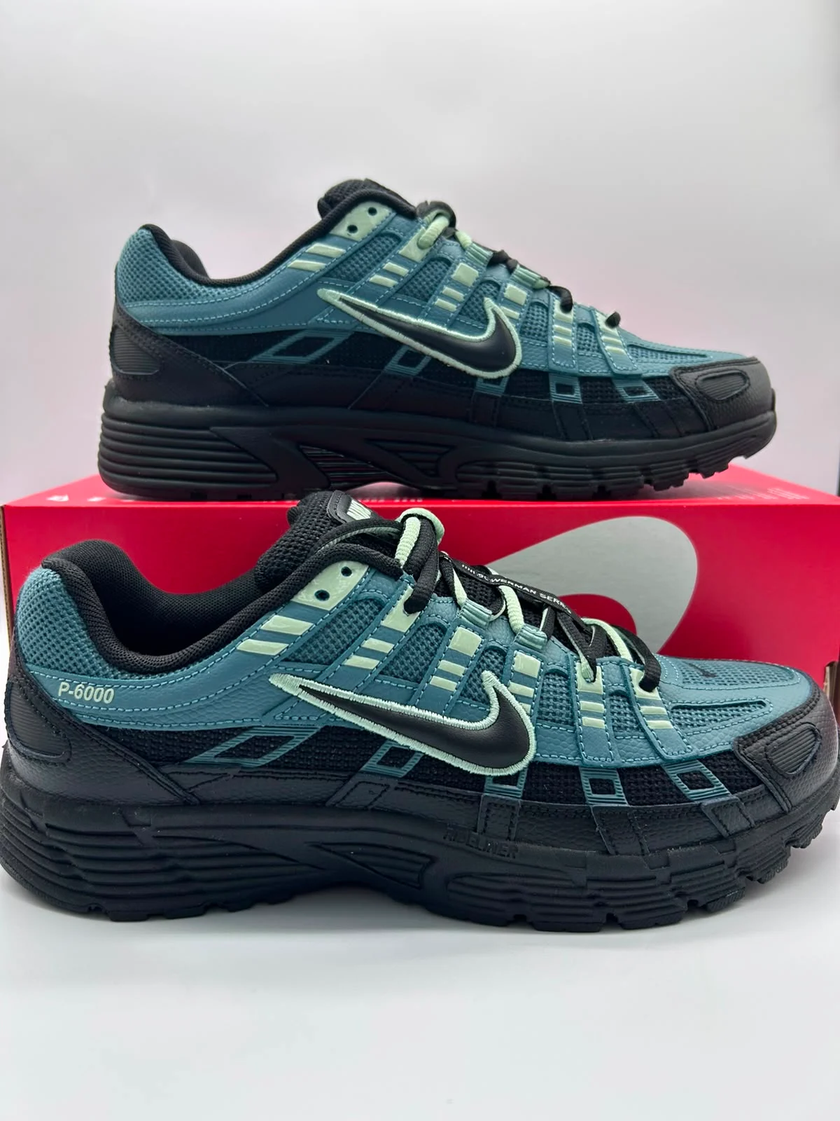 Nike P-6000 Premium Trainers UK 8 EU 42.5 US 9 Black Mineral Slate NEW IH8042001