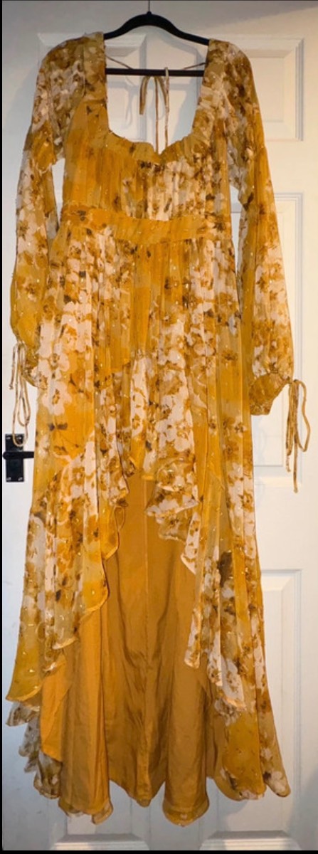 Stunning ASOS gold ruffle dress size 10