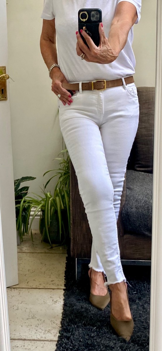 Zara summer skinny jeans, white size 10 VGC