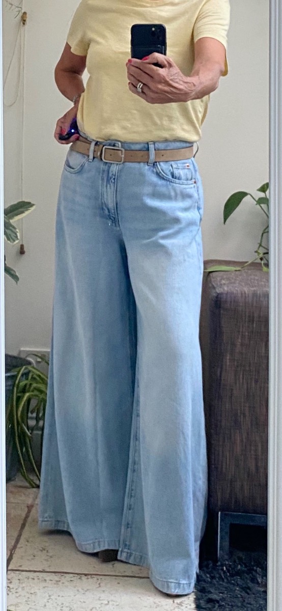 M&S palazzo jeans size 12Short, light indigo VGC
