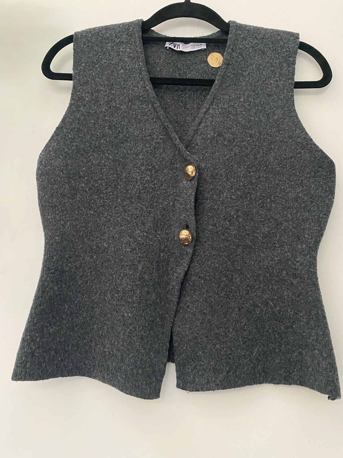 Zara vest / waistcoat grey size 10 VGC