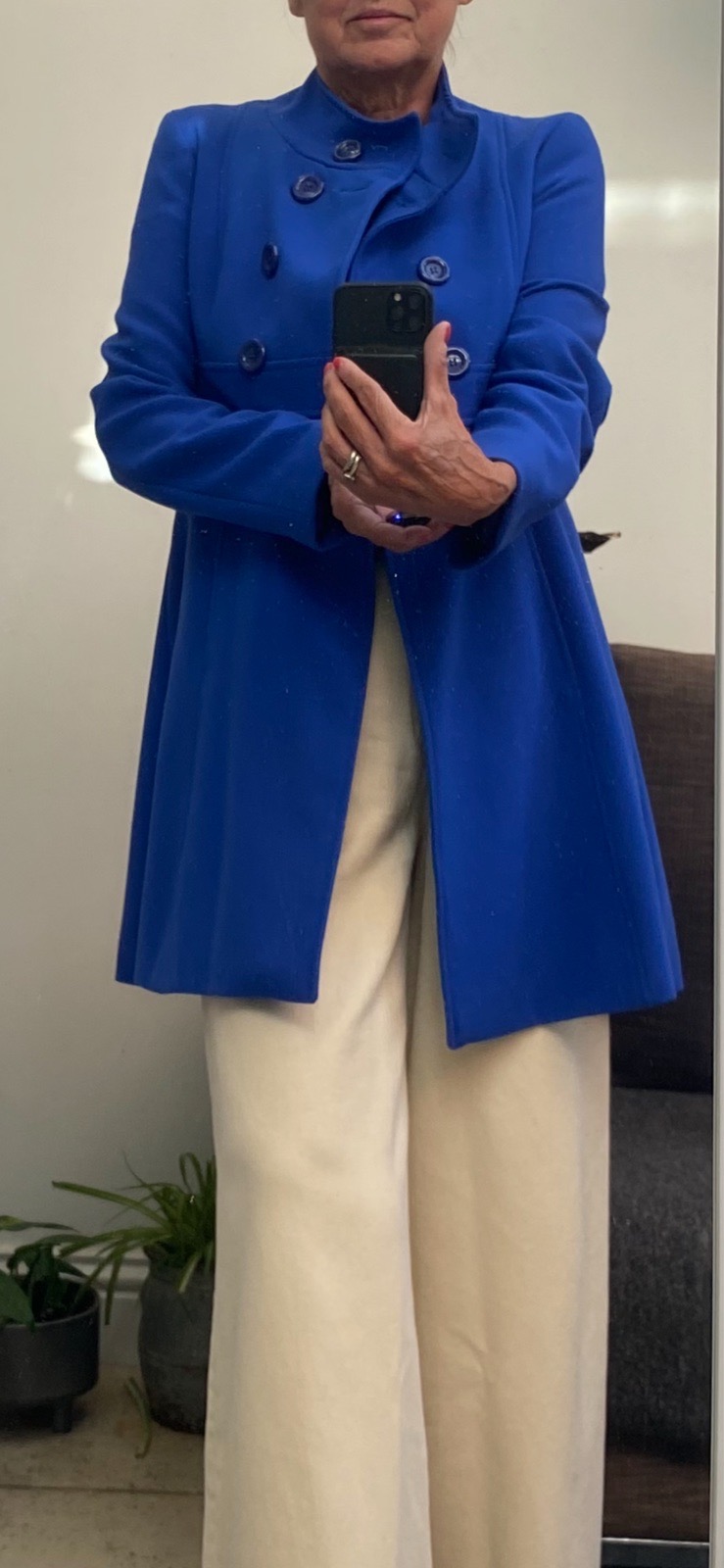 South cobalt blue tailored coat size 10 VGC