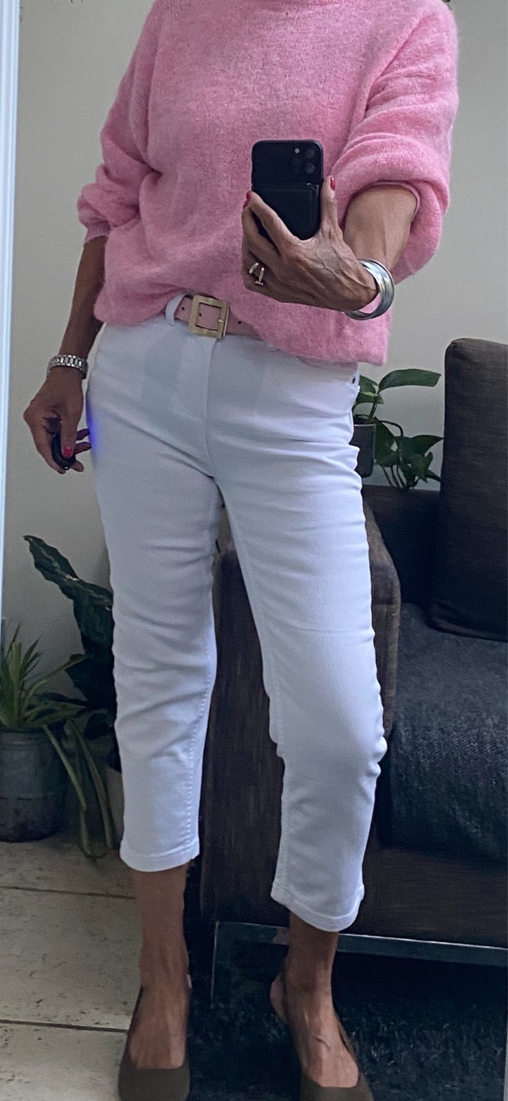 M&S per Una crop white jeans size 10 VGC