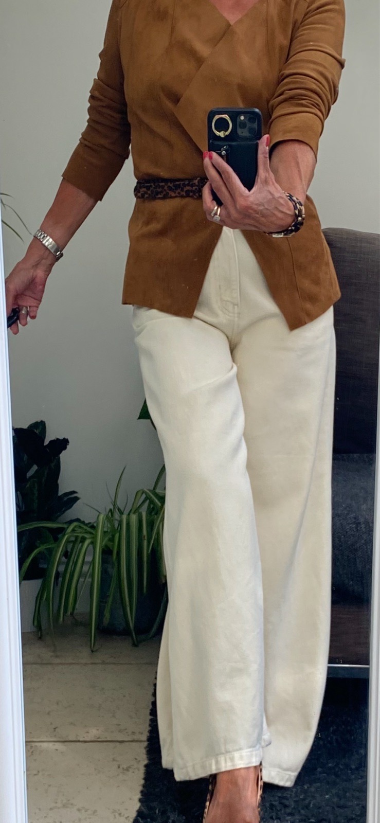 M&S cream palazzo jeans Size 10S BNWT