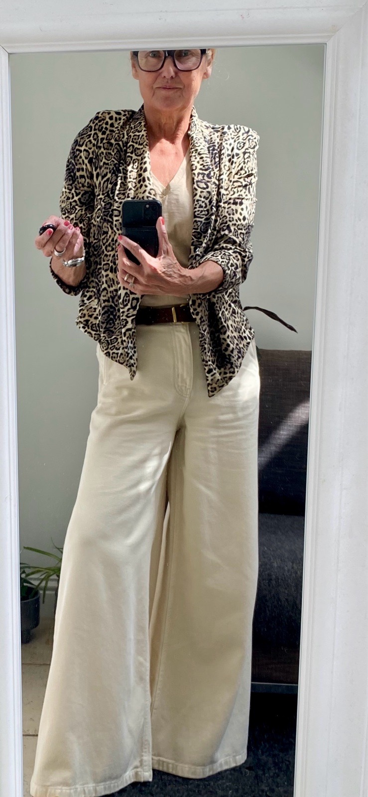 M&S leopard print jersey blazer jacket size 8-10 VGC