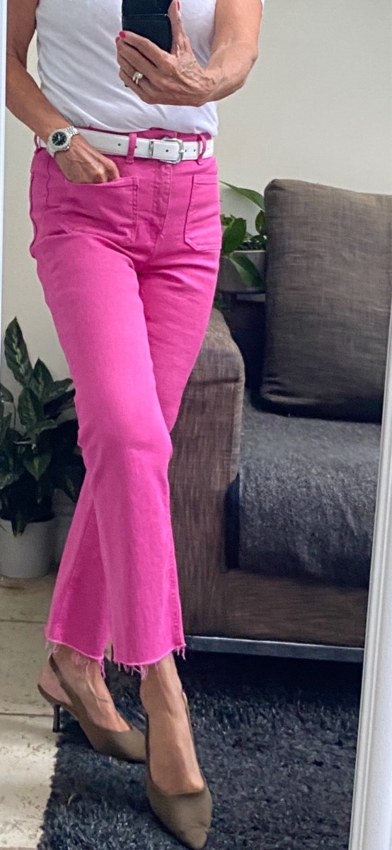 Zara pink high waisted Wide leg jeans size 10  VGC