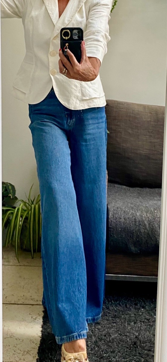 M&S palazzo DK Indigo size 10R VGC