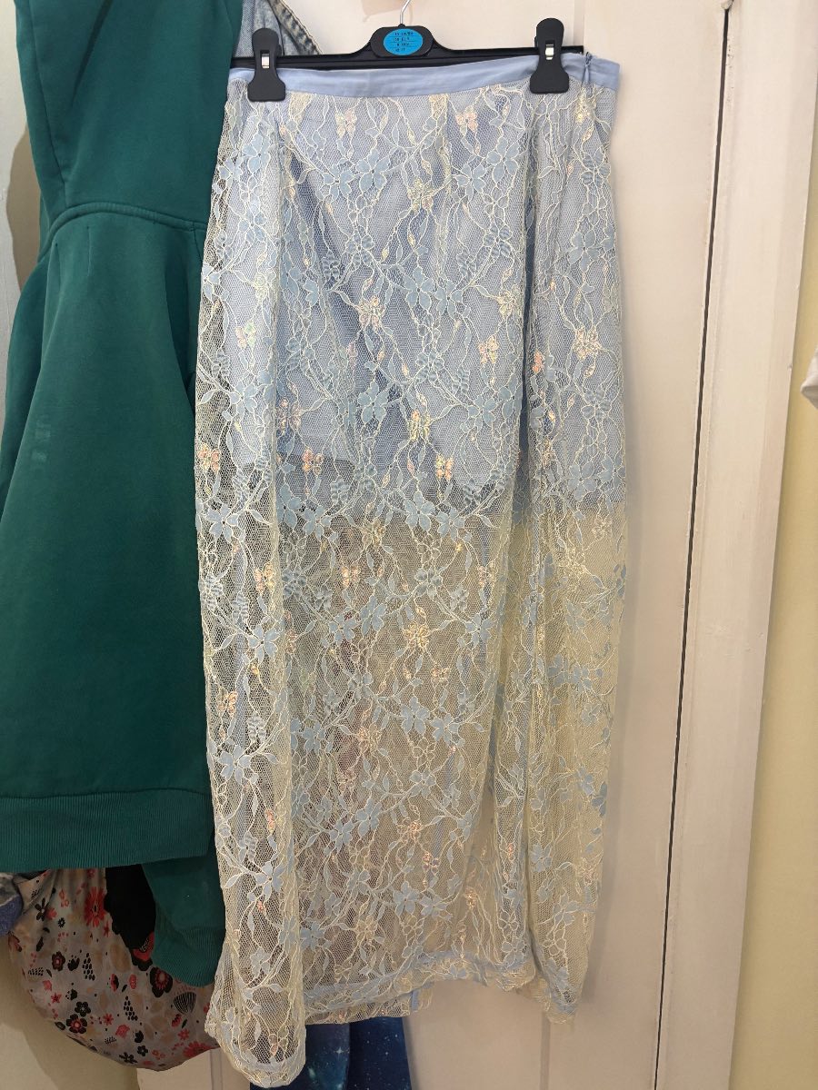 Paper heart maxi skirt