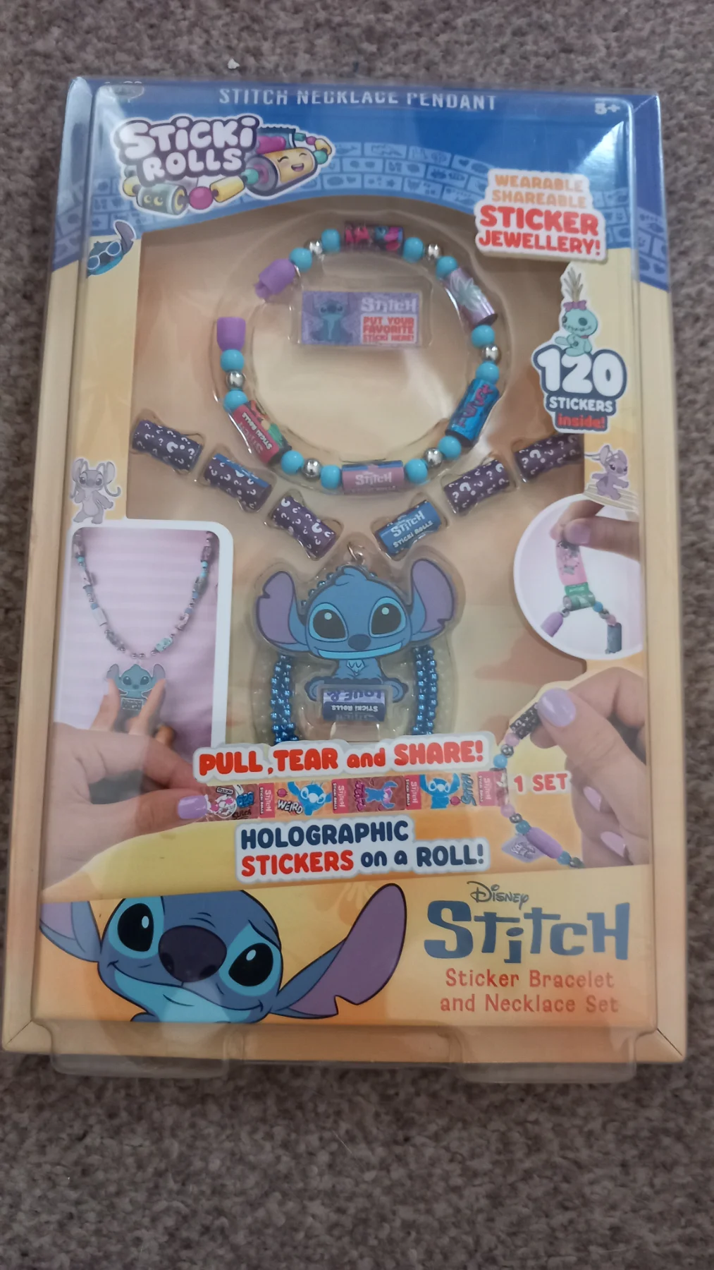 Sticki Rolls Disney Stitch Sticker Bracelet & Necklace Set