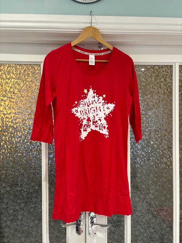 Red Nightdress 'Shine Bright' 3/4 Sleeves size 10/12 Avon