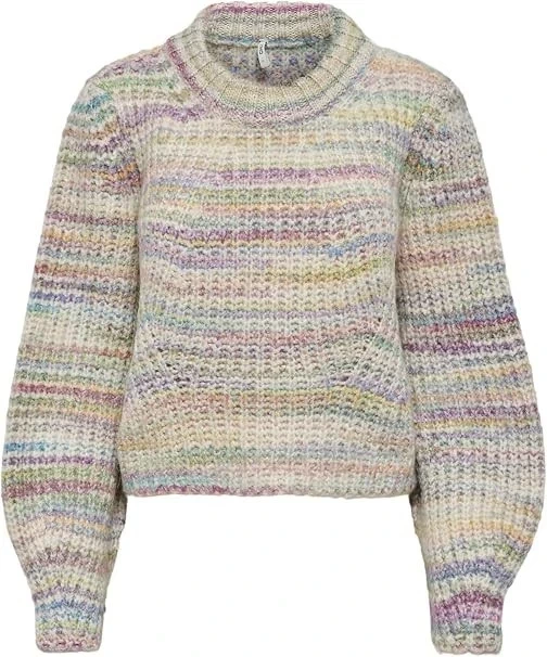 ONLY Onlcarma Women's Knitted Jumper L/S Multi Colour Size XL RRP £38
