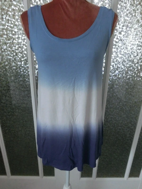 Tu Blue and White Ombre Vest Top Size 8