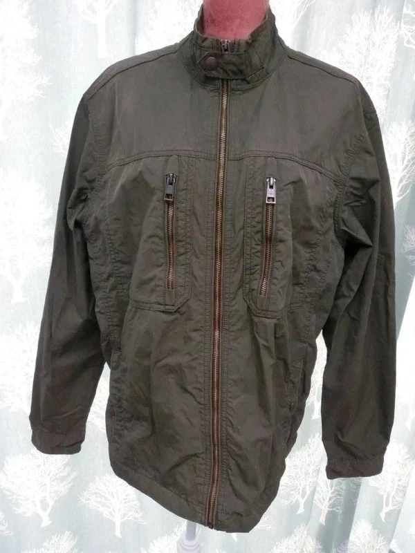 Next Men's Shower Resistant Green Utility Shacket - Size L