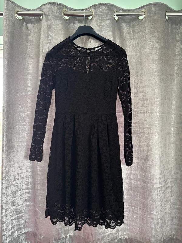 Vila Size S Black Lace skater Dress New