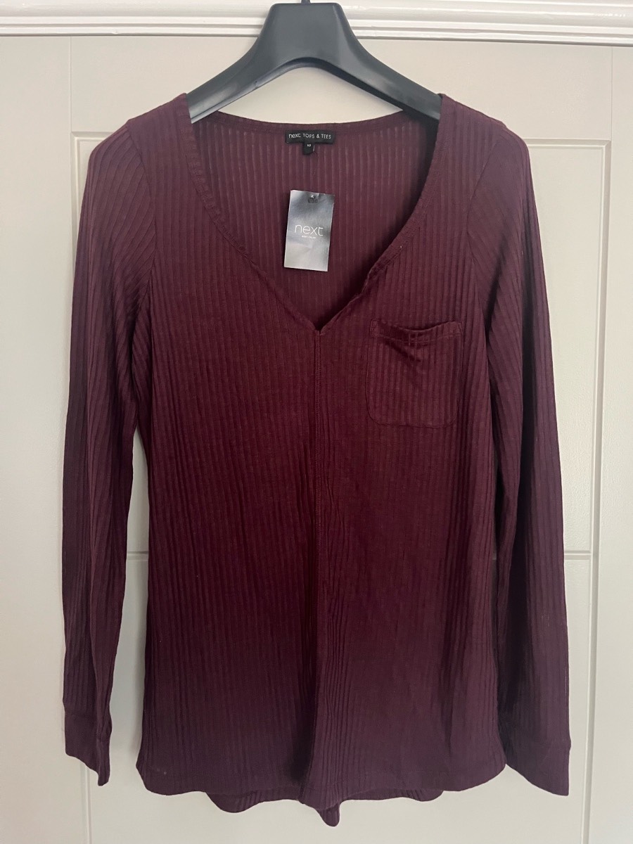 Next long sleeve top v neck new soft feel size 10