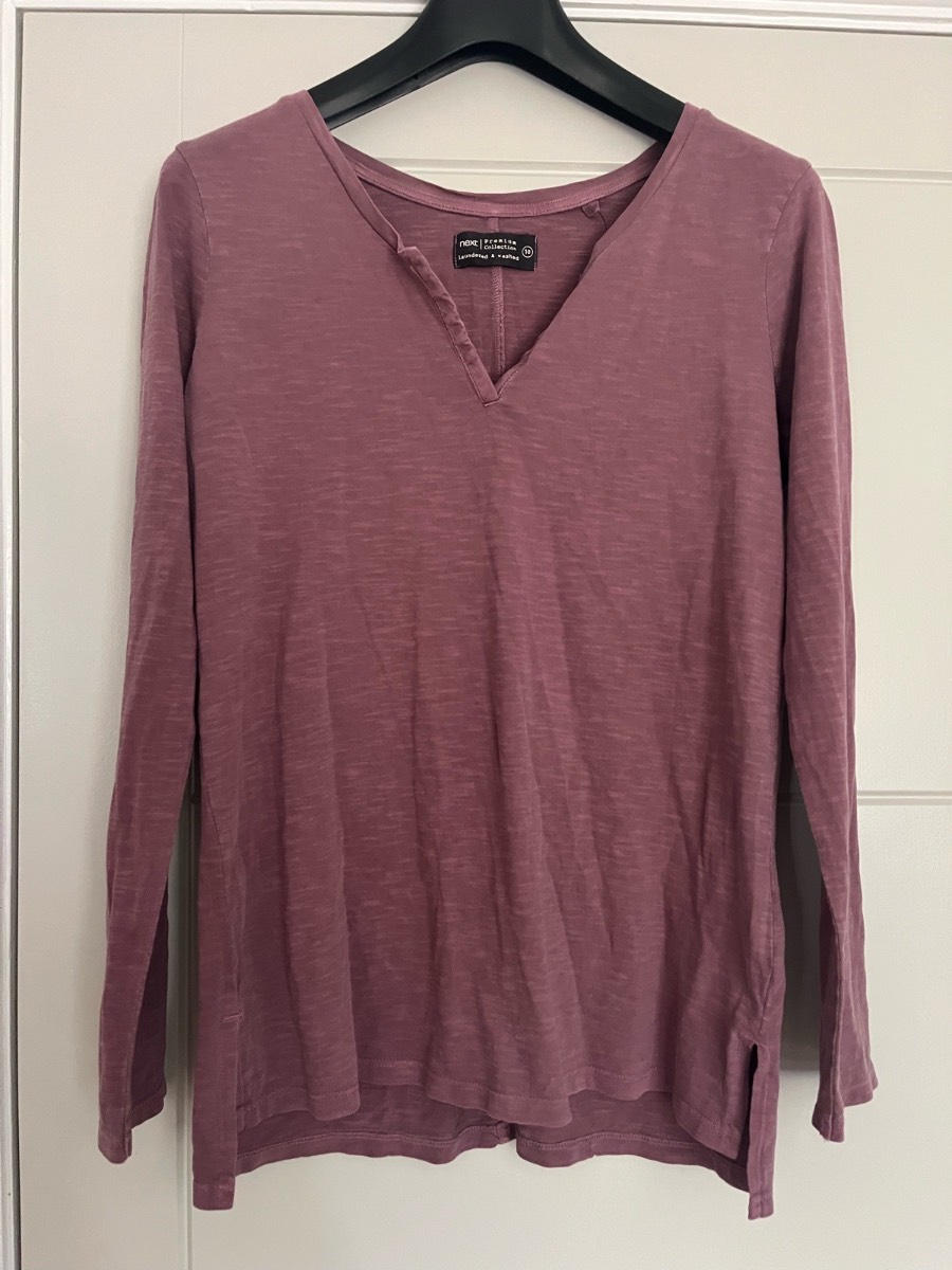 Next v neck long sleeve top. 100% cotton