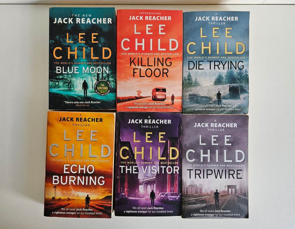 Lee Child Jack Reacher Books Collection x6 Thriller Novel Bundle Blue Moon Tripwire Die Trying
