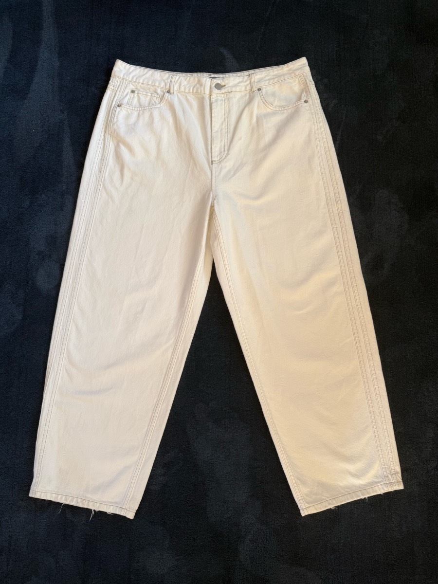 Mint Velvet White Wide Leg Cropped Jeans UK 18L Excellent Condition