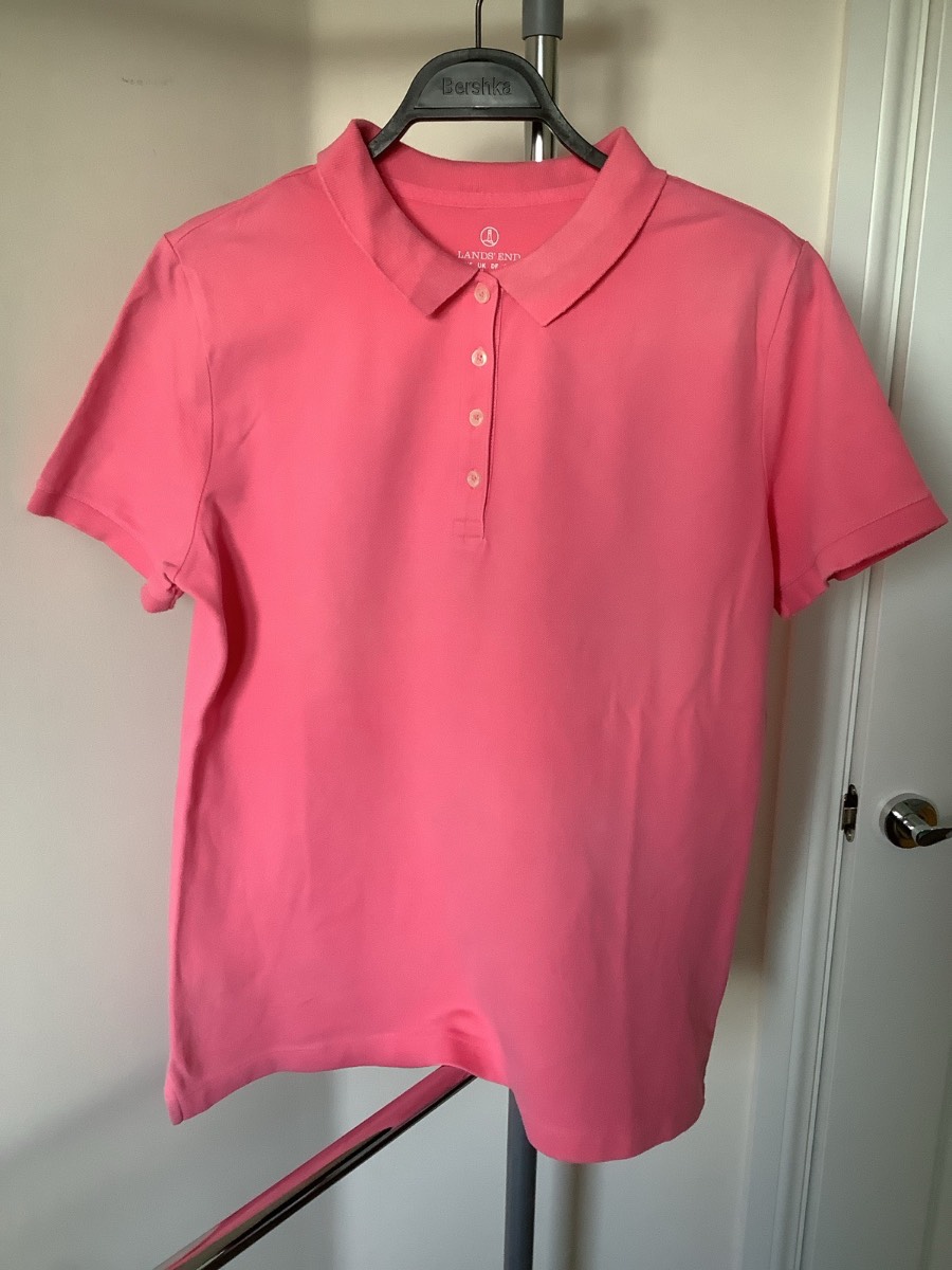 Lands Ens ladies pink polo top size m