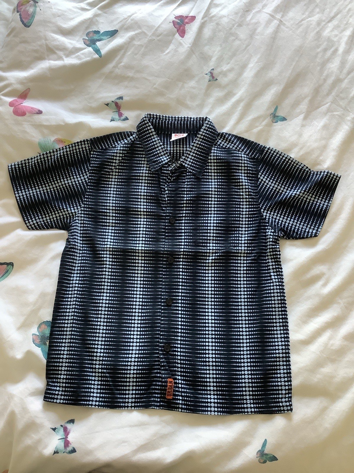 Boys navy short sleeve shirt age 6-7 years