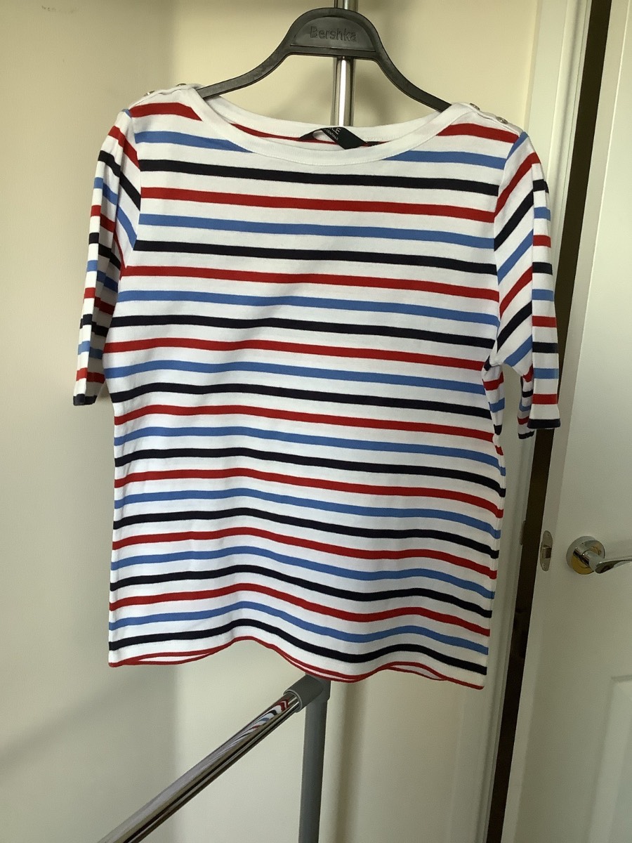Isle Essentials by EWM ladies striped top size 14-16