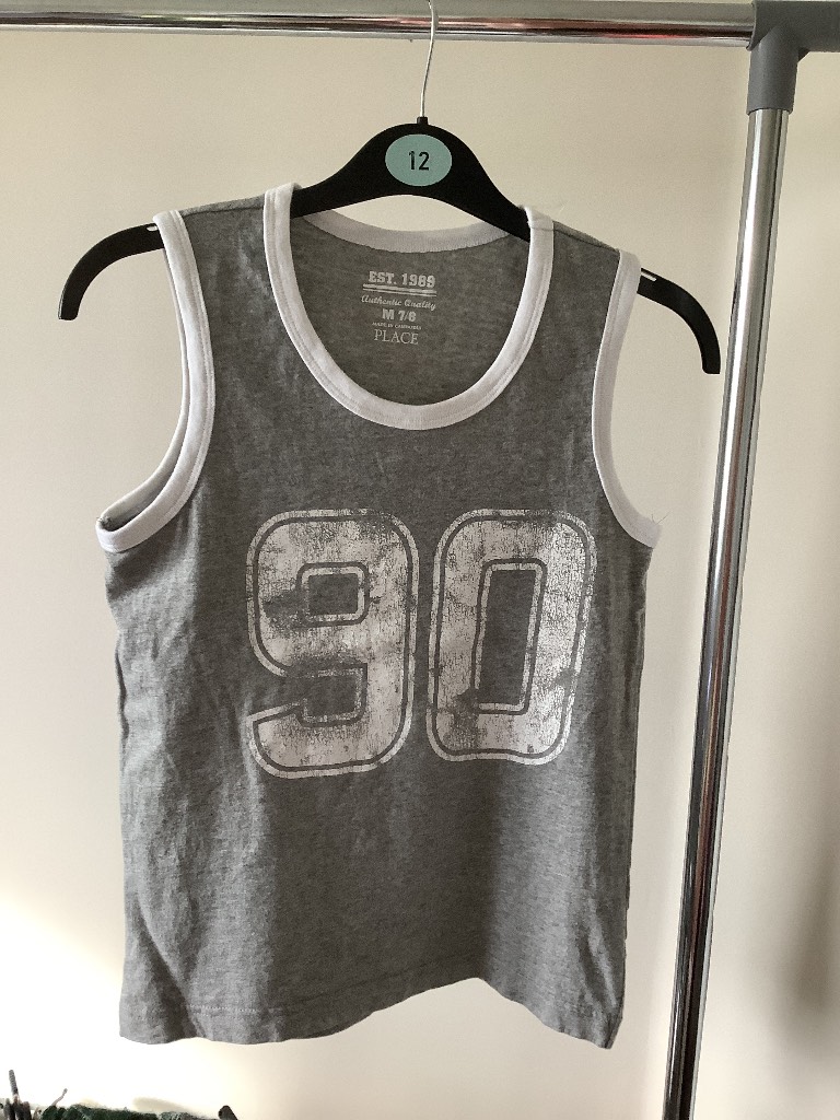 Boys grey vest t-shirt age 7-8 years
