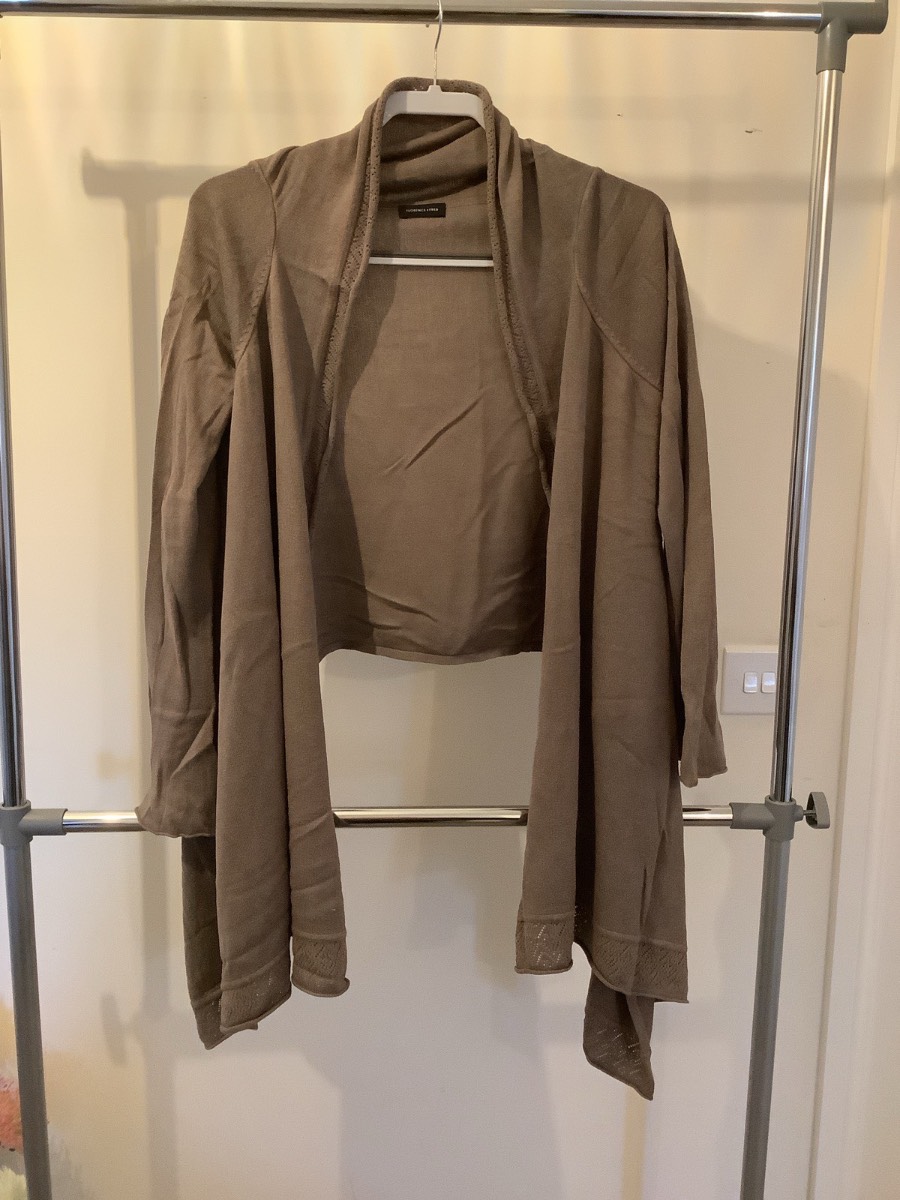 F&F ladies taupe colour cardigan size 14