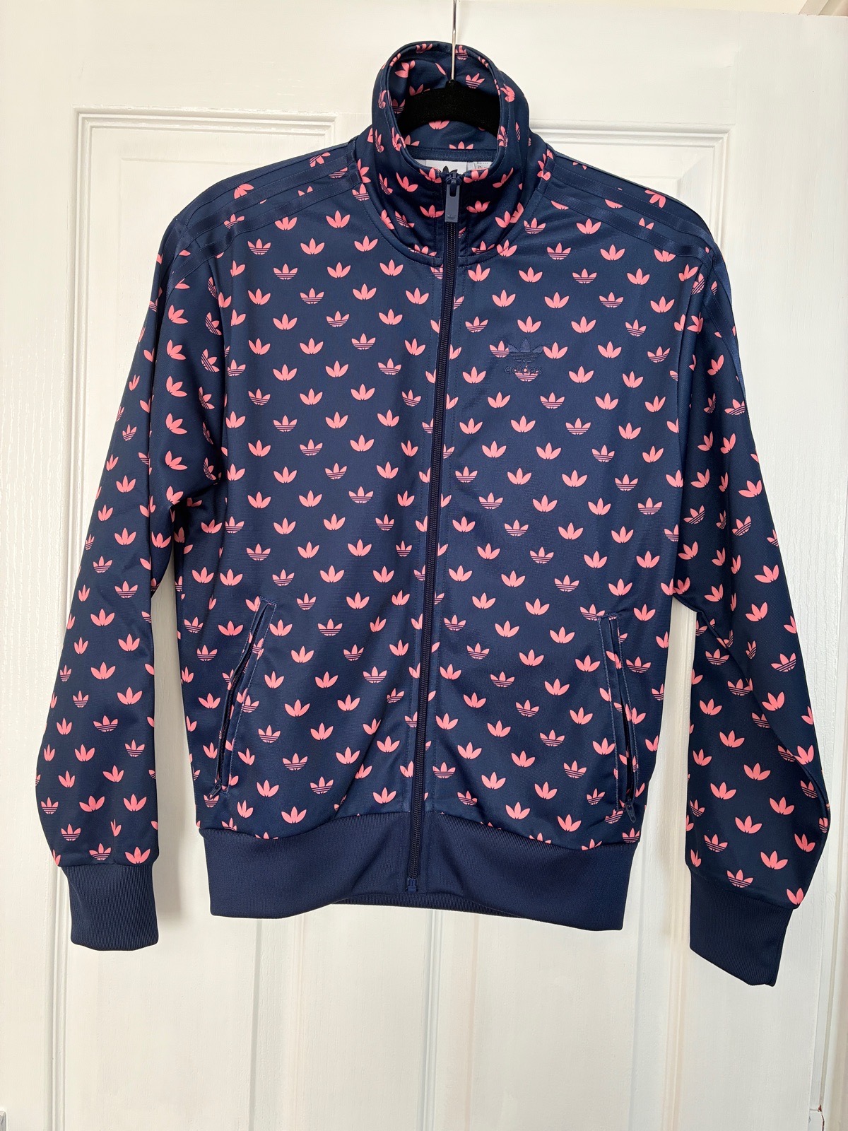 Adidas Monogram Firebird Track Top Navy Pink