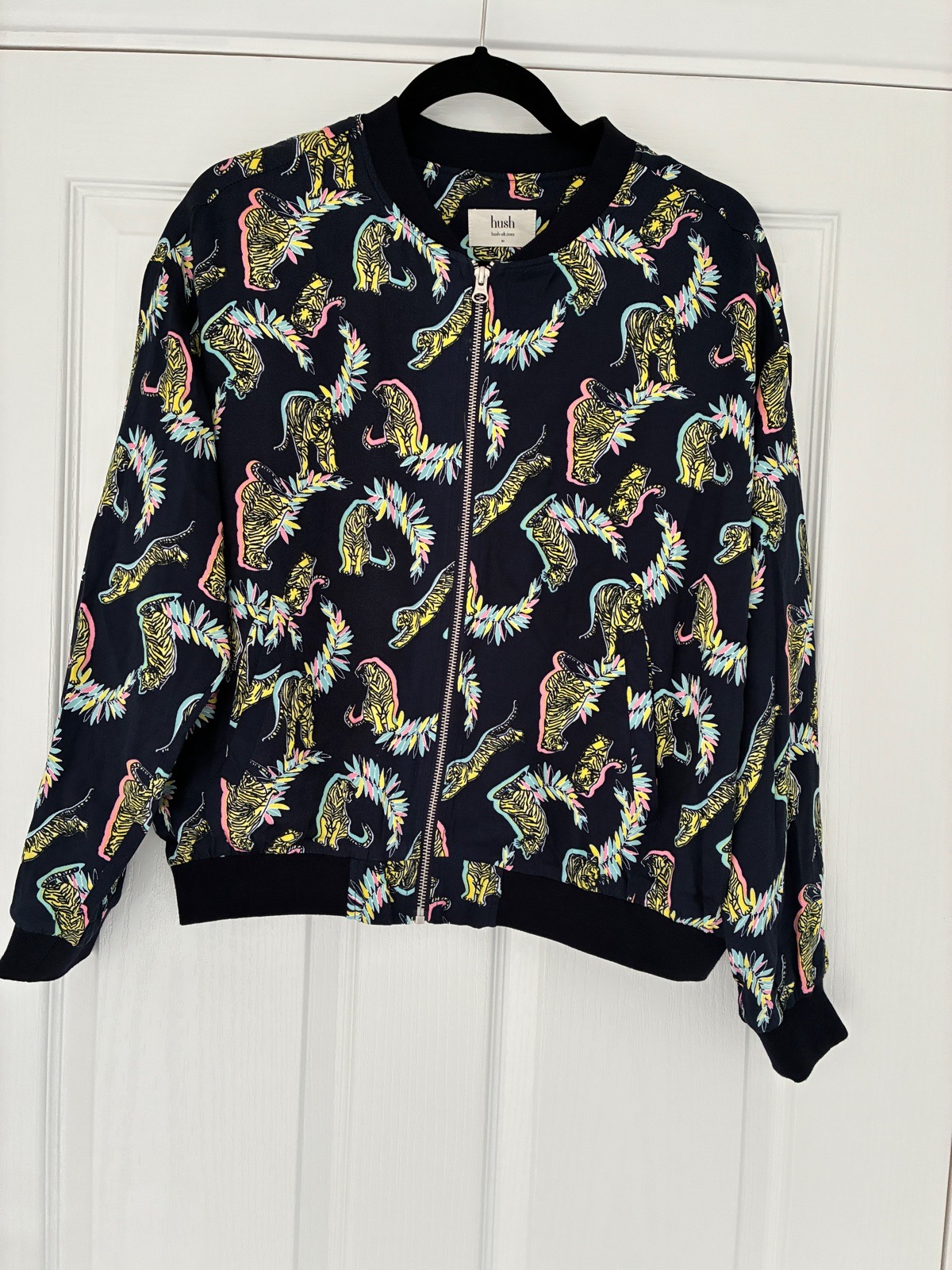 Hush Tiger Print Bomber Jacket Size 10