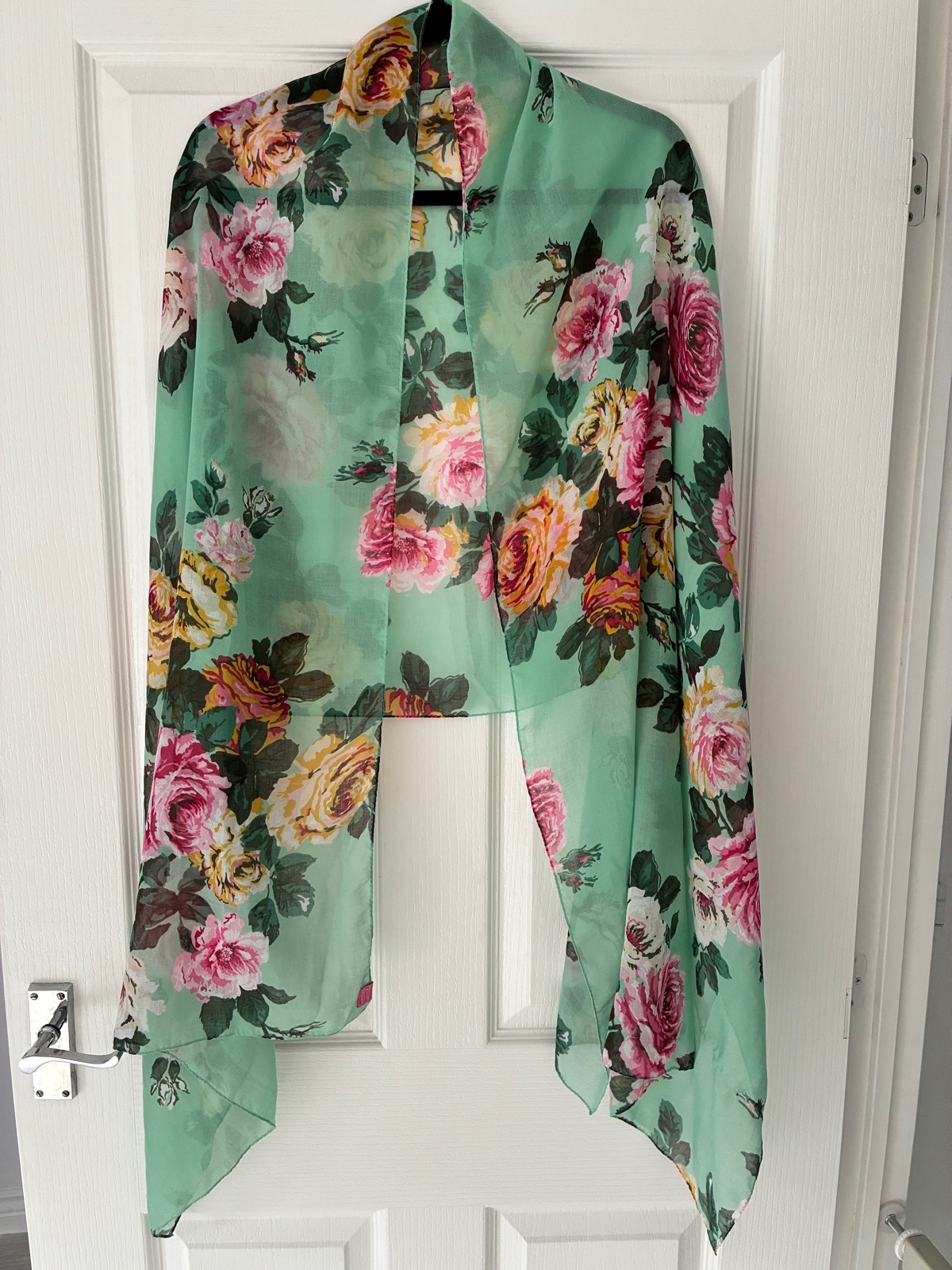 Joules Mint Green Floral Scarf
