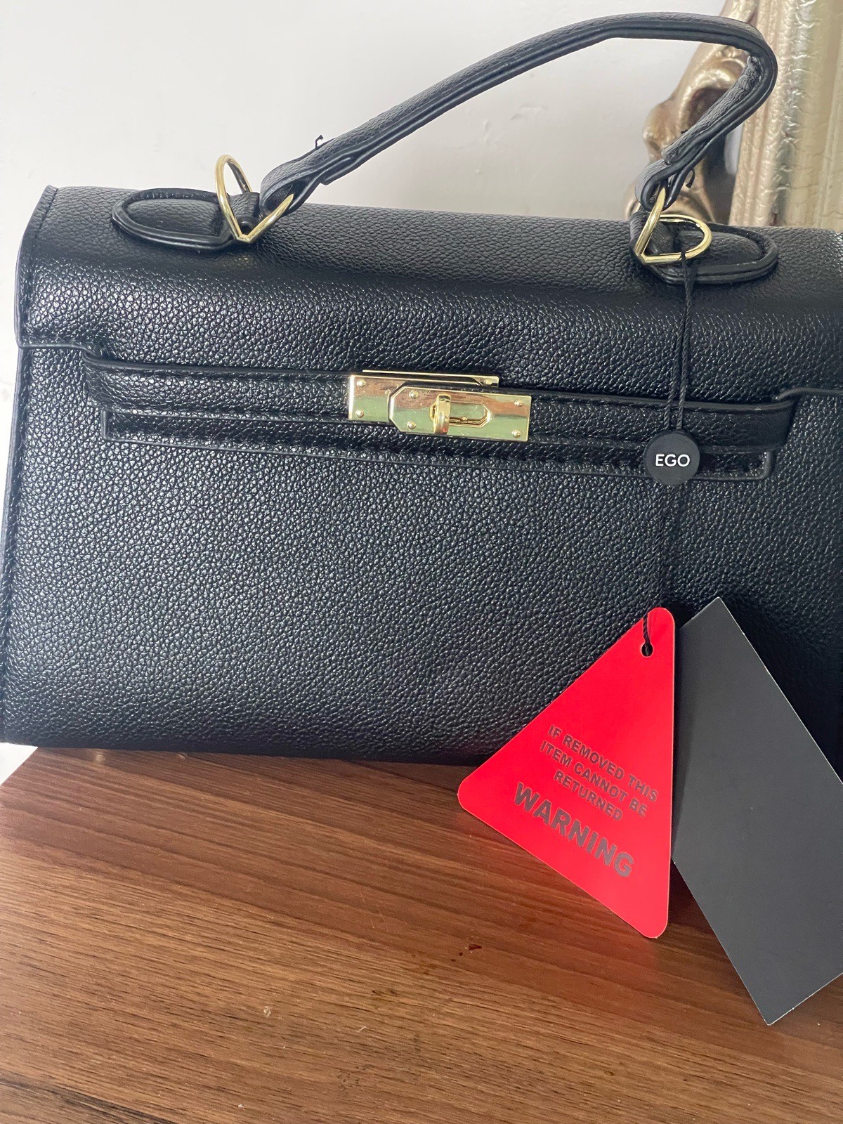 Black structured handbag