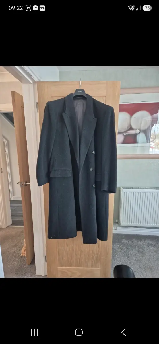 Mens full length overcoat