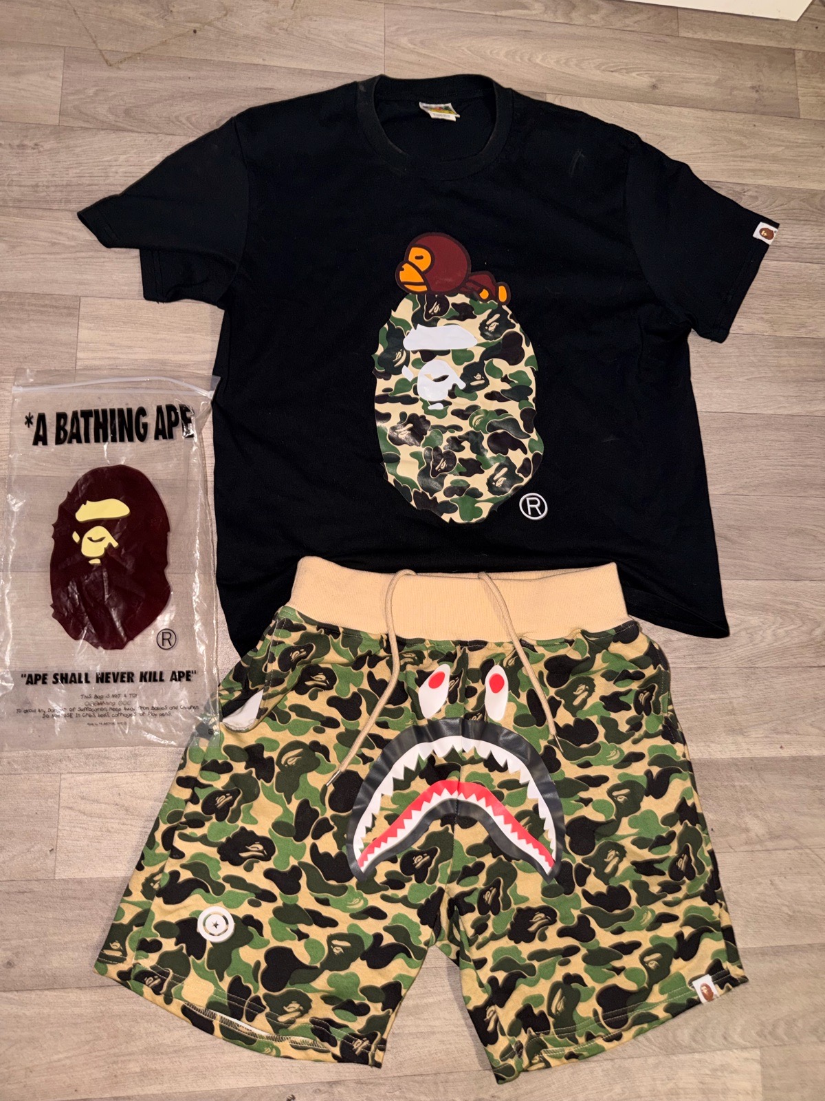 aape bape short set