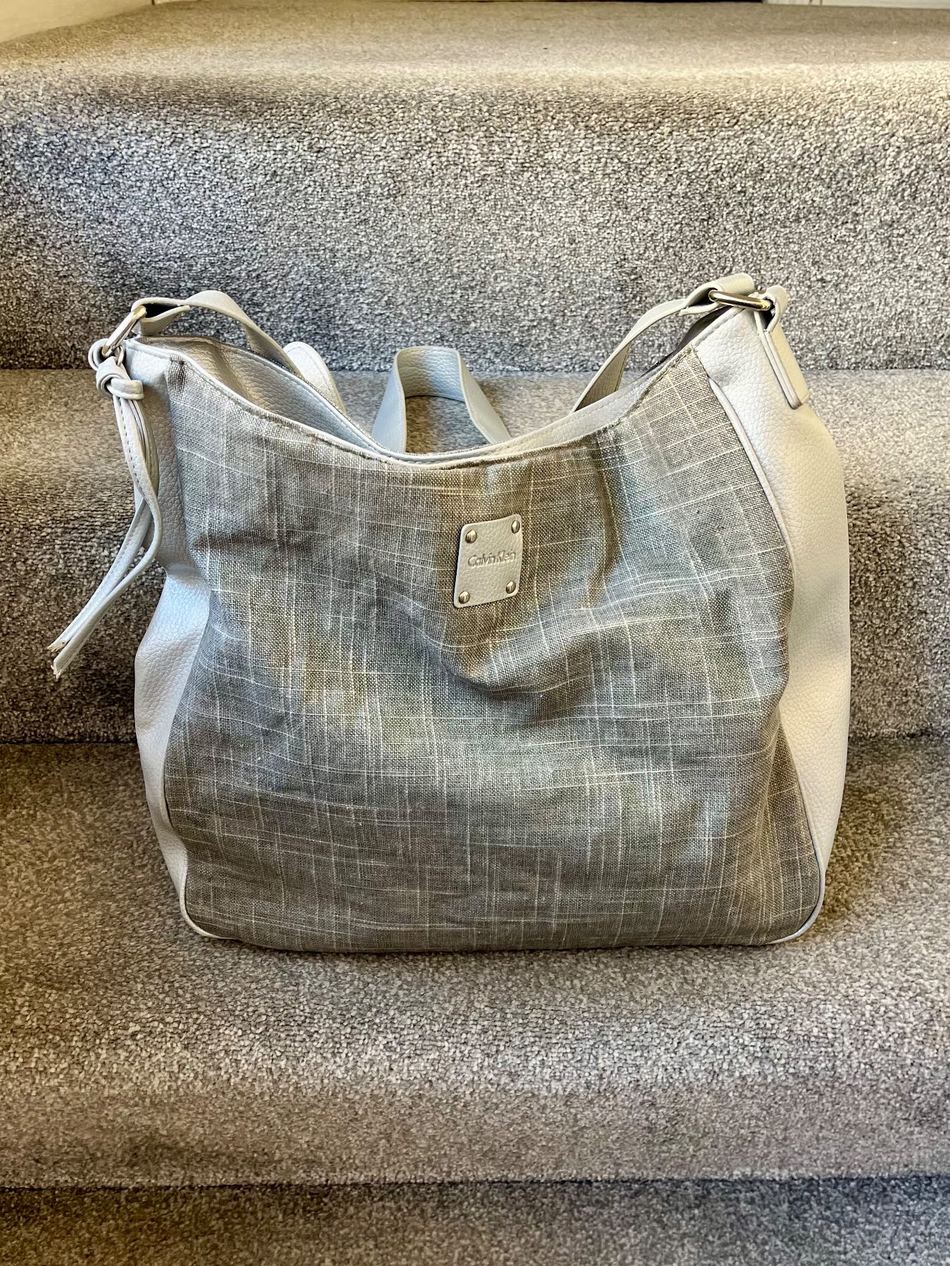 Calvin Klein silver tote shoulder bag