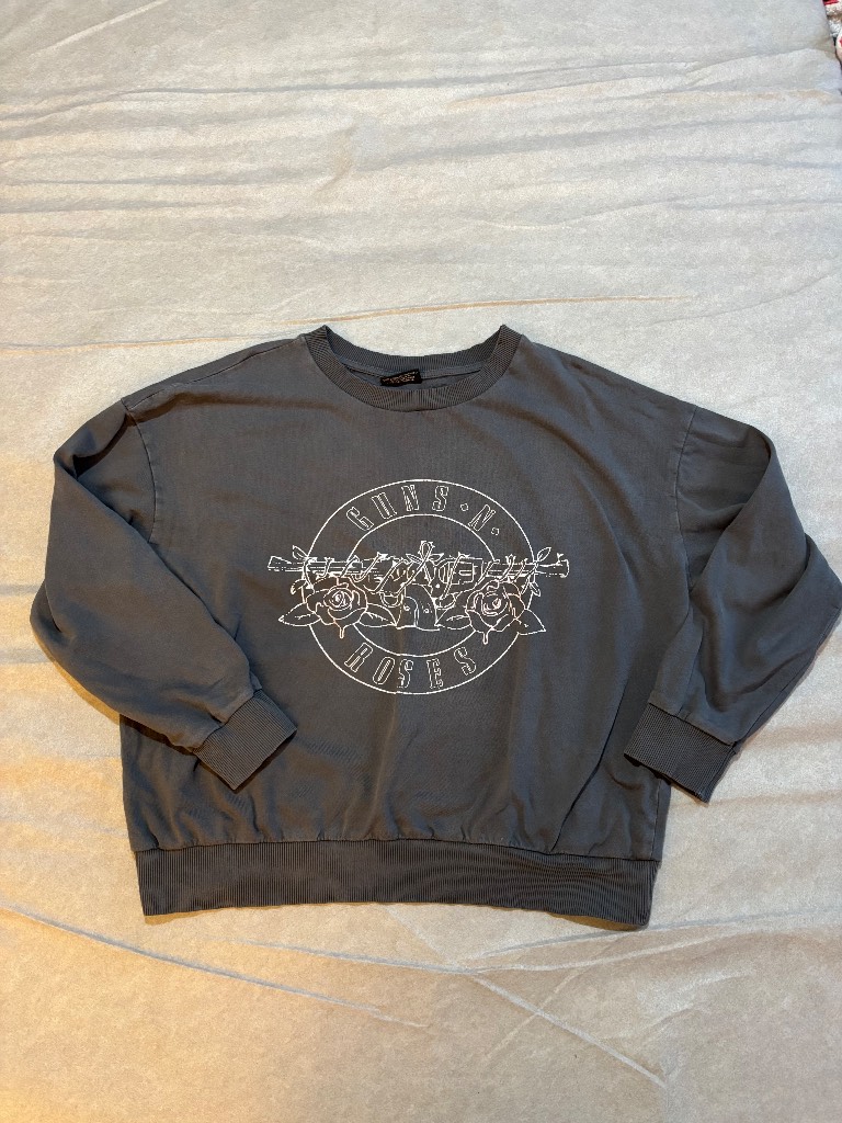 Guns N’ Roses Oversized Sweatshirt | UK 16‑18 | Charcoal Grey Official