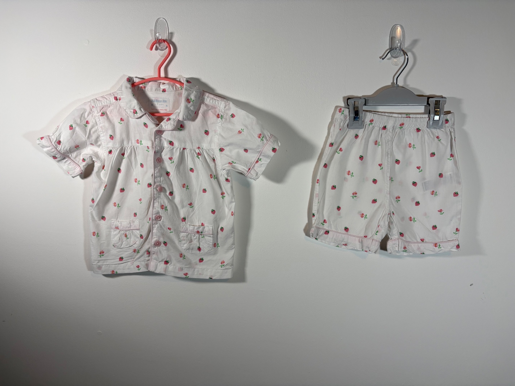JoJo Maman Bébé Pyjama Set – Age 2–3 – Strawberry Print – Short Sleeve – RRP £16