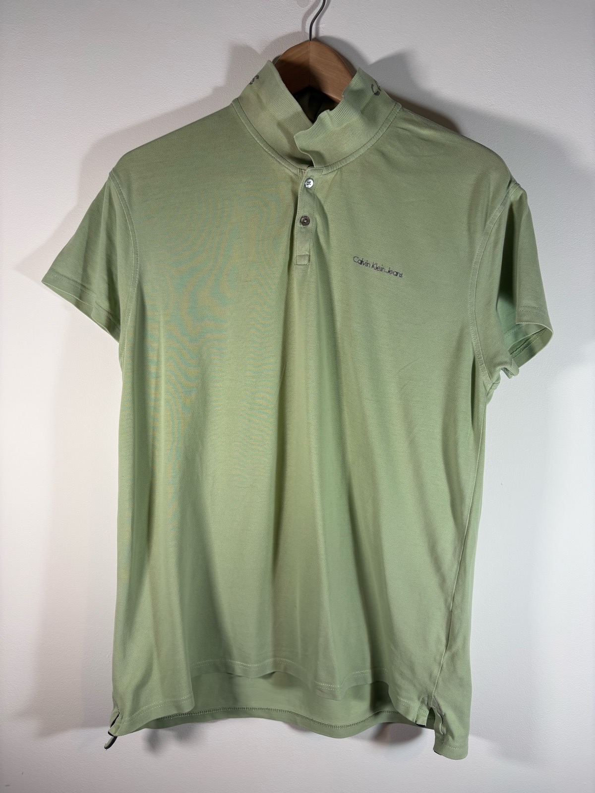 Calvin Klein Jeans Polo Shirt – Size L – Sage Green – MARKS – Embroidered Logo