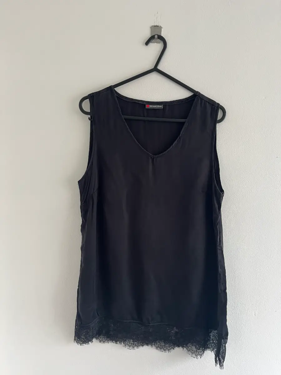 Street One Black Silk Lace Womens Cami Top Size S-M/8-10