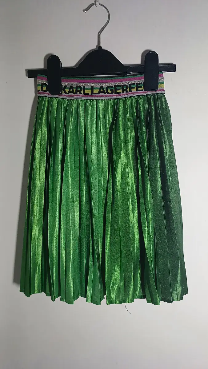 Karl Lagerfeld Girls Logo Band Satin Green Skirt Age 5 year