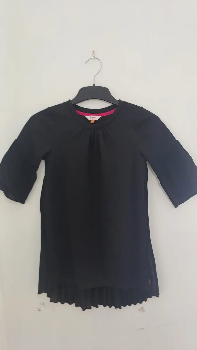 Baker by Ted Baker Girls Black Pleated Back Shift Dress - Age 11