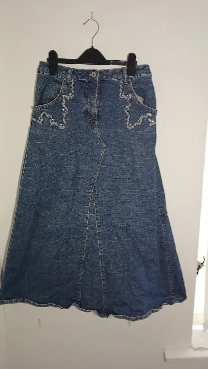 SOUTH Girls Denim Maxi Skirt Age 13-14 | Blue Jean Long Skirt Boho Western